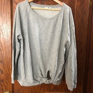 Long sleeve front tie sweatshirt